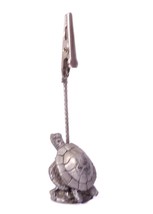 Pewter Turtle Memo Note Card Place Setting Picture Holder Metal Clip - $17.82