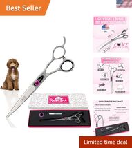 Love Left Handed Dog Grooming Scissors, 7 Inch Curved Shears, Dog Scisso... - $196.02