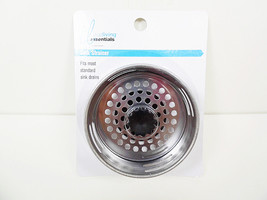 Sink Strainer with Drain Stop Steel Basket Kitchen Strainers Trap Stopper Stops - £5.88 GBP