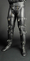 MEN&#39;S LEATHER PANTS DOUBLE ZIP BLUF FETISH GAY STYLE  WITH LOCKS FREE  - $125.06