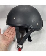 Helmet Matte Flat Black SMALL Motorcycle BIKER HELMET Shorty Biker Chopper - $16.34