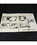 General Electric GE Vintage Print Ad 1955 Double Page Kitchen Appliances - $250.44 MXN