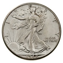 1942 Walking Liberty 50C Half Dollar in Choice BU Condition Excellent Eye Appeal - £42.82 GBP