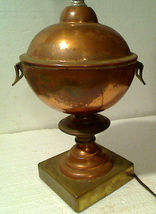 Antique Hand Worked Copper &amp; Brass Lamp Neo-Classical w/Replacement 3-Wa... - $85.00
