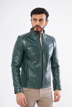 Elegante chaqueta de cuero para hombre chaqueta de piel de cordero real... - $115.74+