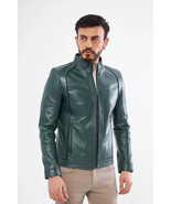 Elegante chaqueta de cuero para hombre chaqueta de piel de cordero real ... - $2,119.64 MXN+
