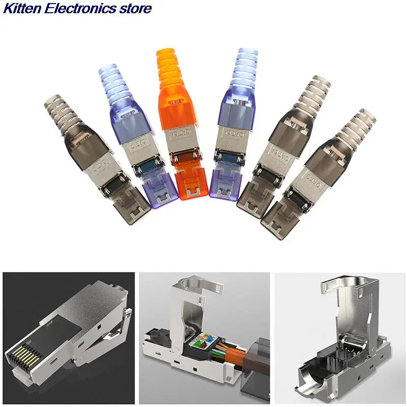 House Home Tool-Free Shielded Crystal Head Ftp RJ45 Cat 7/Cat6A/Cat8 Termination - £19.91 GBP