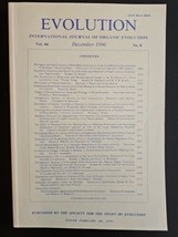 International Journal of Organic Evolution Decembe 1990 Vol 44 No 8 Pg 1885-2174 - £23.25 GBP