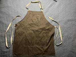Wendy&#39;s Mens Employee Uniform Bib Apron Black One Size Tie Back Pockets ... - $12.00