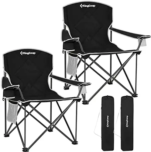Camping chairs for adults padded heavy duty portable chairs for for outside camp sports thumb200