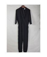 Cabi Casey Limited Edition Womens Jumpsuit Sz M Black Faux Wrap Business... - $51.08