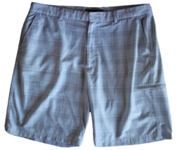 Pebble Beach Performance White/Gray Plaid Shorts ~40~ RN 91870 - £8.30 GBP