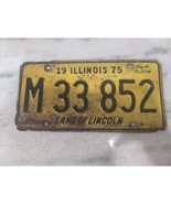 Vintage 1975 Illinois &quot;Land Of Lincoln&quot; Municipal License Plate 33 852 E... - $130.95 MXN