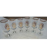 Coors Vintage Beer Stem Glasses Gold Rim W/ Waterfall Logo Set of Six 12... - £33.44 GBP