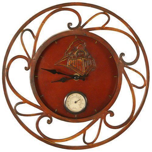 PURDUE BOILERMAKERS FOOTBALL BASKETBALL NCAA Round Clock Thermometer METAL FRAME