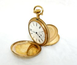 1913 Elgin 14K Gold Filled Pocket Watch 15 Jewels Full Hunter Case 202000097 - £366.49 GBP