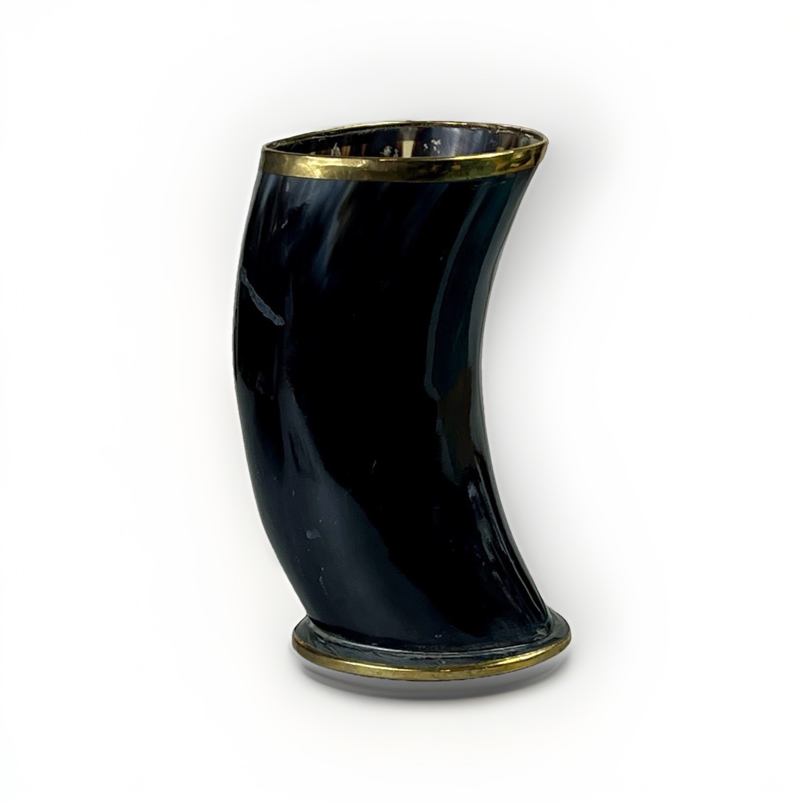 Handcrafted Viking Ox Horn Metal Rimmed Tankard  Drinking Horn Cup / Mug 6” - £15.79 GBP