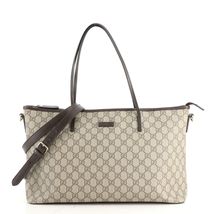 Gucci Convertible Zip Tote GG Coated Canvas Large Brown - £1,585.62 GBP