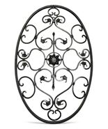 1990s Large Metal Ornate Bearded Iris&#39;s in Oval Wall Hanging Indoor/Outdoor - $137.96 CAD