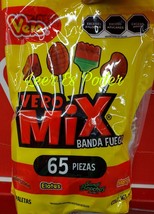 VERO MIX BANDA FUEGO PALETAS PARA PINATA / MEXICAN CANDY LOLLIPOPS 65 PI... - $24.18