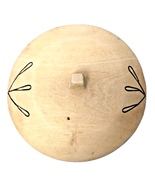 Natural Wood Rice Vegetable Steamer Lid Bowl Hand Carved Burned Design -... - $29.18 CAD
