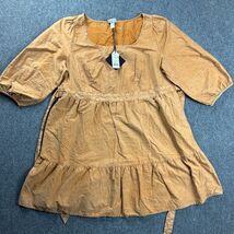 Ava &amp; Viv Dress Womens 1X Beige A-Line Short Party 100% Cotton NWT - $26.51 CAD