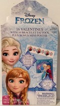 Disney FROZEN Valentine Cards with Bonus Tattoo Bracelets! 16 Pack NEW - £2.82 GBP
