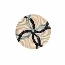 The African Home Goods Trade Uganda Woven Bowl Turquoise &amp; White - 13&quot; Across - £35.61 GBP
