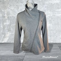 Womans Puma Asymmetrical Full Zip Jacket Gray Cotton/Poly Blend Size Large - £14.57 GBP