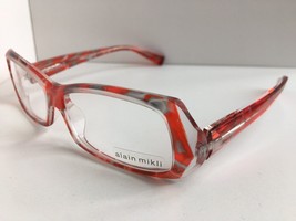 New Vintage ALAIN MIKLI AL3011202 54mm Red Marble Eyeglasses Frame France - $399.99