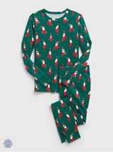 New Gap Kids Unisex Green Santa Claus Long Sleeves Sleep PJ Set Pajama 6 Cotton - £20.09 GBP
