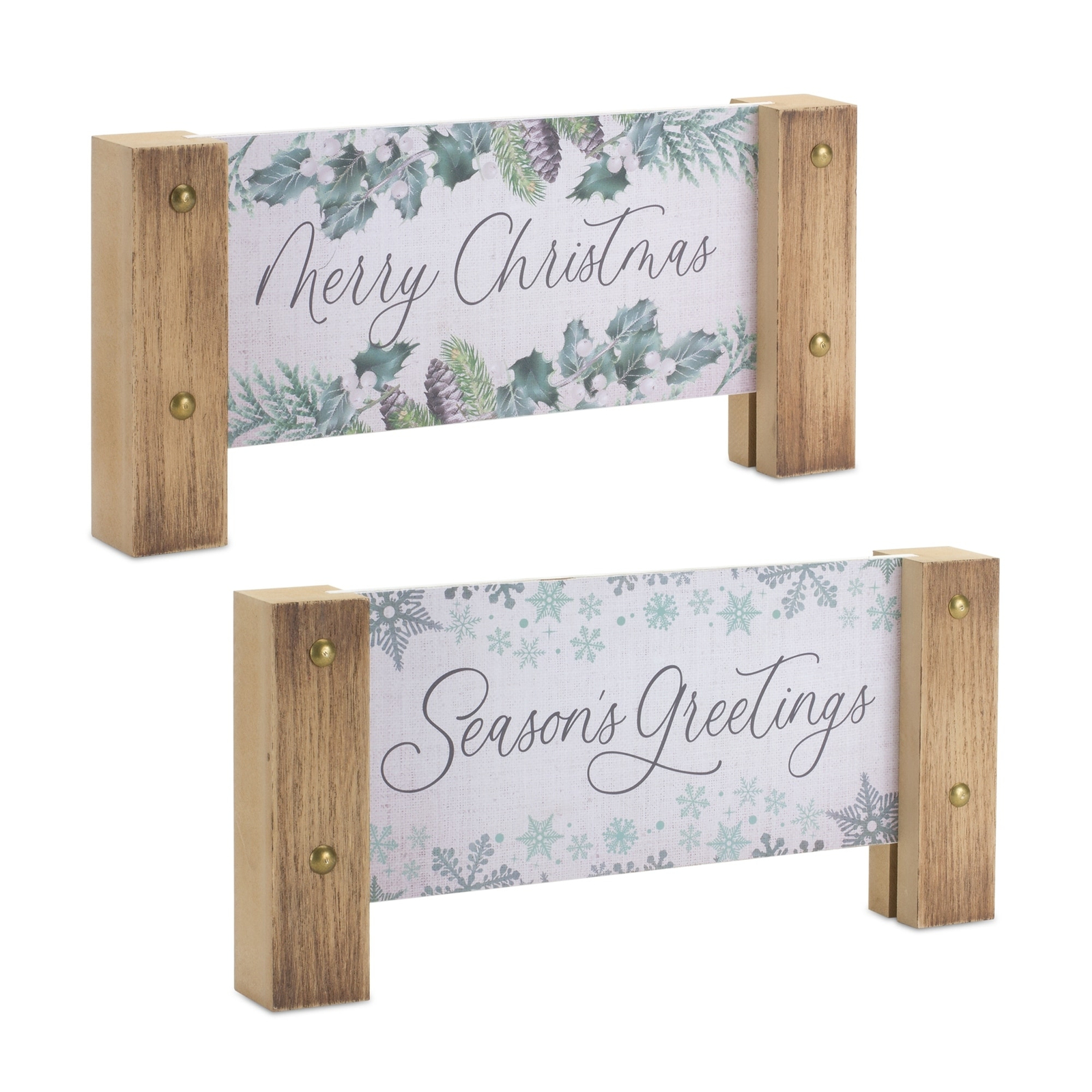 Wooden Tabletop Holiday Sentiment Plaque (Set of 4) - $52.56