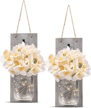 Homko Farmhouse Home Decor Decorative Mason Jar Wall Decor - Rustic Wall Sconces - £29.99 GBP