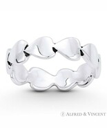 Stackable Heart Love Charm Ring Oxidized .925 Sterling Silver 5mm Eterni... - $409.22 MXN