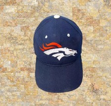 Vintage Denver Broncos Adjustable Hook &amp;Loop Back Baseball Cap Hat Blk  ... - £10.13 GBP