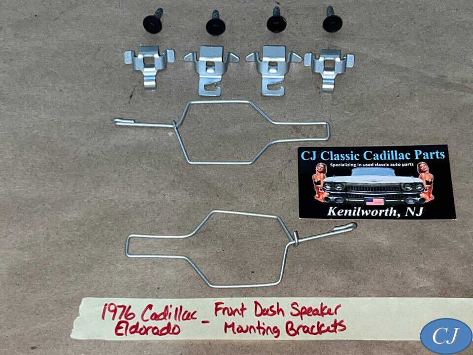 OEM 76 Cadillac FRONT DASH SPEAKER  &amp; GRILL MOUNTING BRACKETS &amp; HARDWARE... - $39.59