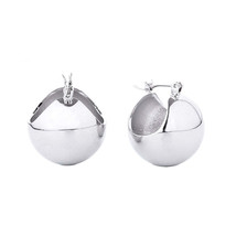 Hoop White Gold Medium Ball Earrings for Women - $743.15 MXN