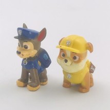 2015 Chase &amp; Rubble Paw Patrol Mini Figure Spin Master 1 5/8&quot; Tall PVC - £7.46 GBP