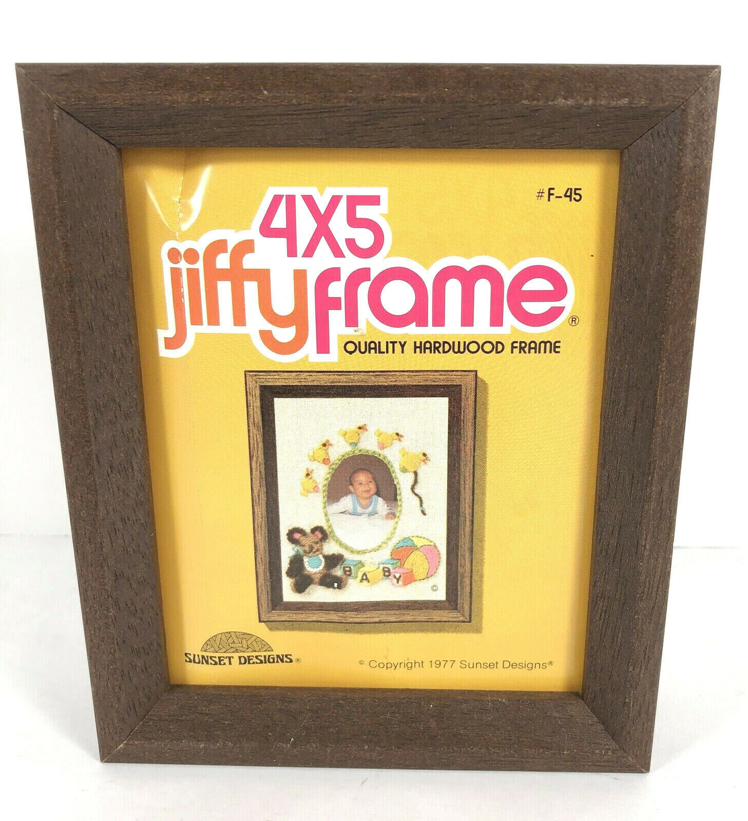 Jiffy Frame 4X5 HARDWOOD FRAME Vintage 1977 Sunset Designs F-45 NOS Never Used - $18.80