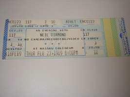 Neil Diamond 1989 Unused Concert Ticket February 23, 1989 Nassau Coliseum Usa - £9.47 GBP