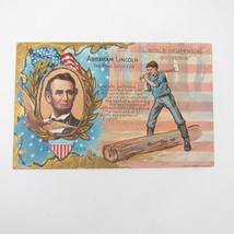 Postcard Abraham Lincoln Centennial Souvenir Rail Splitter Embossed Anti... - £7.82 GBP