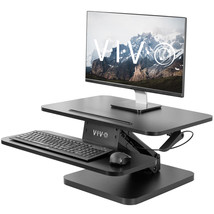 Vivo Height Adjustable Standing Desk Gas Spring Riser 25" Tabletop Sit Stand - £175.85 GBP
