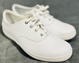 KEDS Grasshoppers Womens Shoes Size 8.5 W White Leather Lace Up Sneakers EH56706 - $27.09