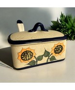Veracruz Mexican Pottery Lidded Sugar Mustard Jam Spoon HandPainted Sunf... - $44.92 CAD