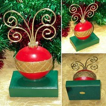 Vintage Christmas Ball Photo Clip Card Picture Holder - $12.00