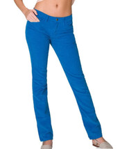 Velluto a Coste Blu Jeans Gamba Dritta Pantaloni Misura 25 / Piccolo Nuovo - £14.07 GBP
