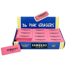 Sargent Art Large Erasers, 36 per Pack, Light Pink, Pink, Count - £13.66 GBP