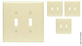 (2) Leviton Ivory 2 Gang Thermoset Plastic Toggle Wall Plate 1 Pk - $8.12