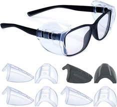 4 Pairs Safety Glasses Side Shields, Slip on Clear Side Shields, Fits Small to M - £9.71 GBP