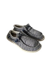 HEY DUDE Mens Shoes WALLY STRETCH FLEECE Navy White Loafer Slip On Comfo... - $27.83